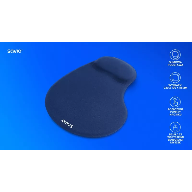 SAVIO MP-01NB tapete de rato azul-escuro