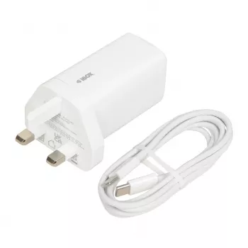 iBOX C-65 branco, carregador universal GaN 65W ficha UK