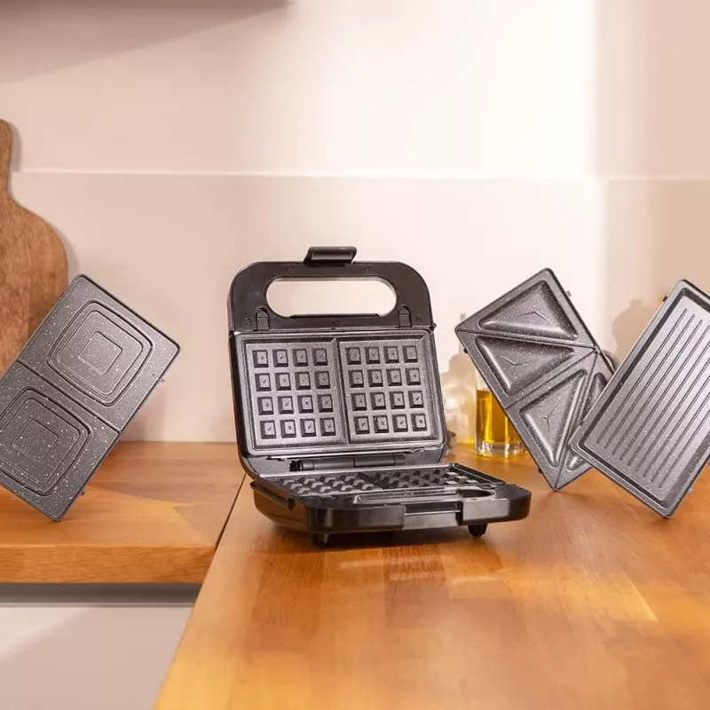 Cecotec Máquina de sandes | Rock’nToast 4in1 | 1000 W | Número de placas 4 | Preto
