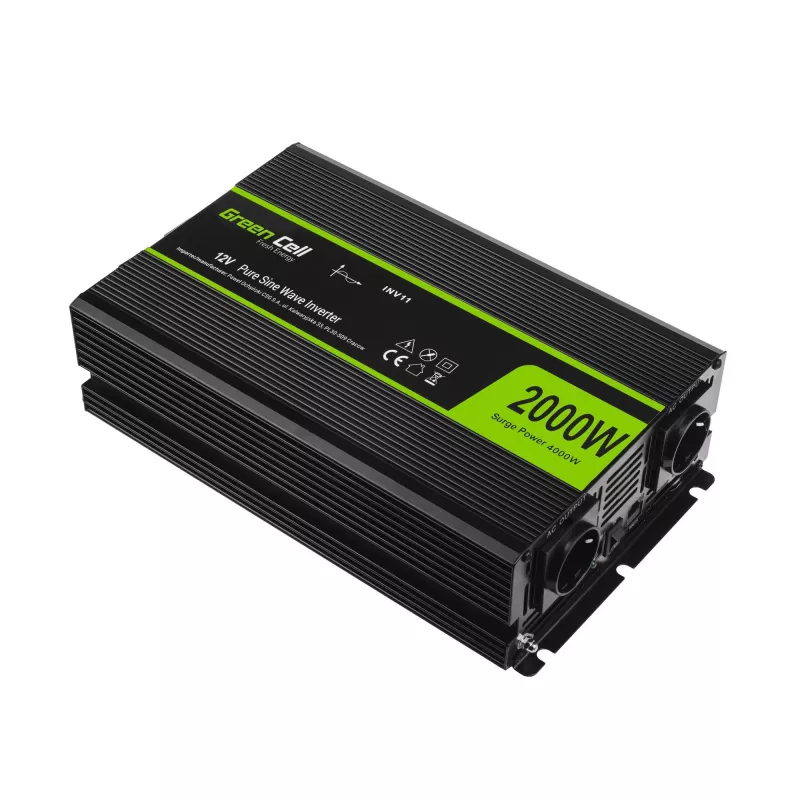 Conversor de tensão Green Cell INV11 para automóvel 2000 W preto
