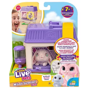 Brinquedo interativo Cobi Little Live Pets Mama Surprise Mini Bunny MO-26625, pequena figura interativa