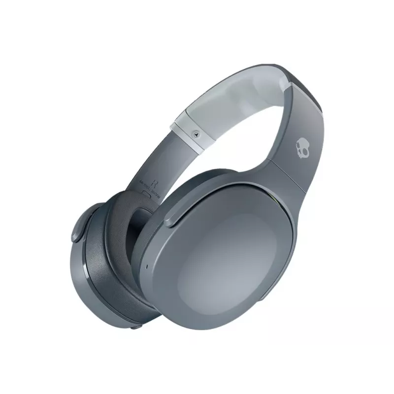 Auscultadores Skullcandy Crusher Evo — com fios e Bluetooth, cinzento, 40 h de bateria, USB-C, AUX, dobráveis