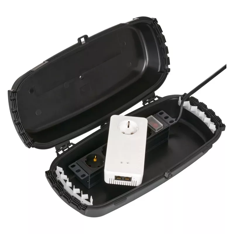 Caixa exterior IP54 dobrável preta 32x22x13cm