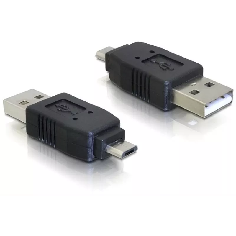 Adaptador conector macho USB Micro-B para conector macho USB 2.0 A DeLOCK 65036 preto
