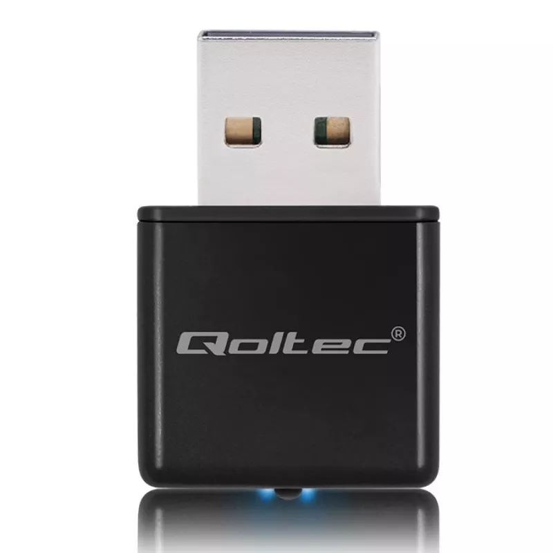 Adaptador USB Wi-Fi QOLTEC NANO 56986 — Mini-N, USB 2.0, 802.11n