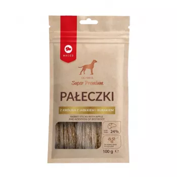 MACED Paus de coelho com maçã e adição de beterraba - Petiscos para cães - 100 g