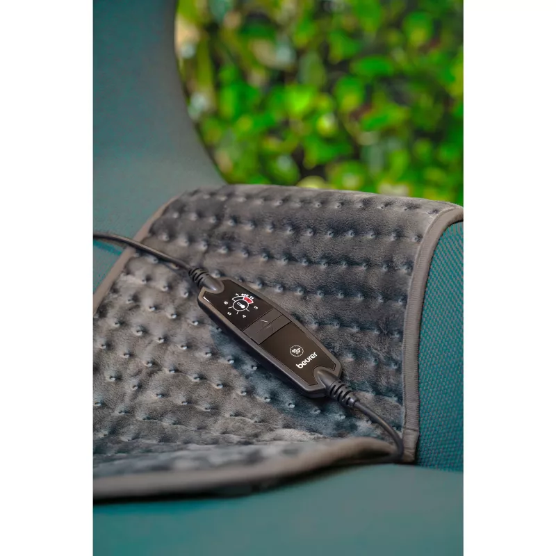 Almofada elétrica Beurer HK 123 XXL Cosy Grey Green Planet 60x30cm 6 níveis desligamento automático