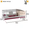 Gaiola Ferplast Krolik 140 Plus para coelhos, Cinzento/Vermelho, L1420×P600×A500 mm, metal/plástico