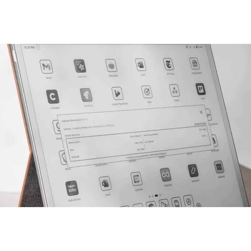 Estojo com teclado para Onyx Boox Note Max e Tab X C — película protetora castanha com teclado integrado