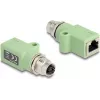 Conector DeLOCK 60681 M12 RJ45 verde M12 RJ45 dourado