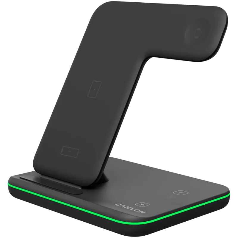 Carregador sem fios Canyon Dock 3em1 QI para Apple 15W preto retalho