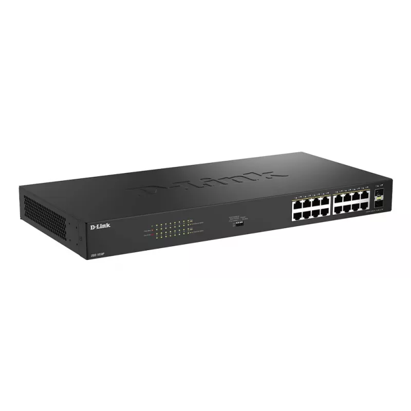 D-Link DGS-1018P/E Switch não gerido Gigabit PoE+ de 18 portas