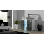 Aparador cama meble SOHO S7, 120 cm, branco/cinzento alto brilho, 3 portas, 4 prateleiras