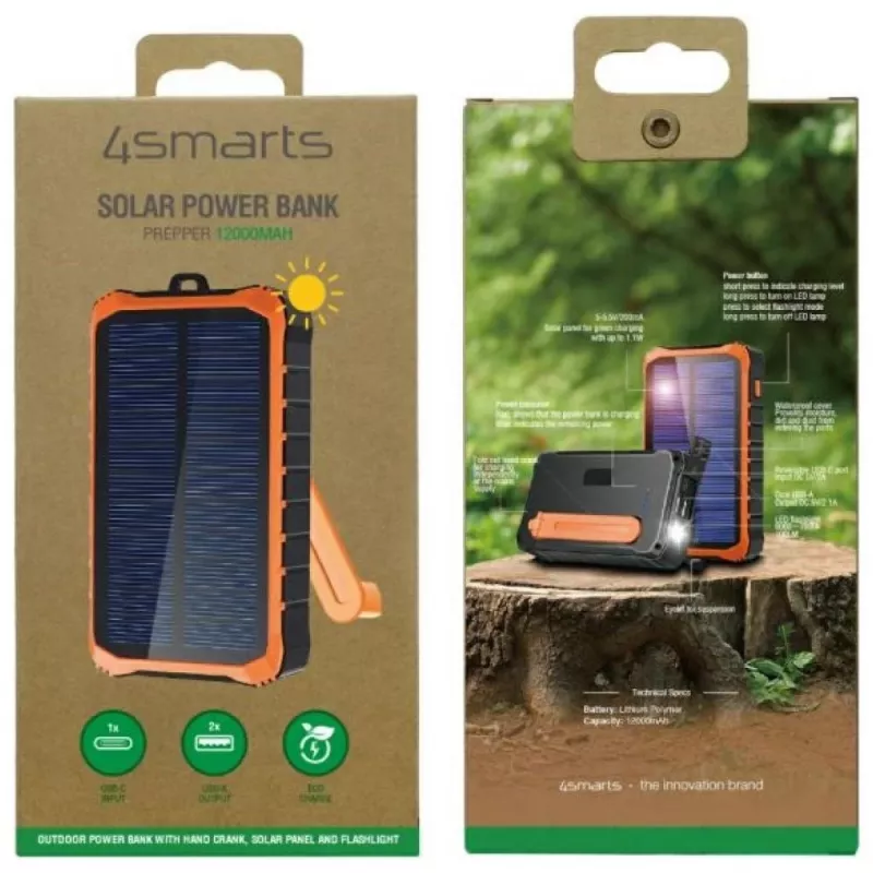 Powerbank Propper Solar 12000mAh cinzento