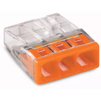 Wago 2273-203 conector/derivador de cabos laranja, transparente