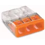 Wago 2273-203 conector/derivador de cabos laranja, transparente