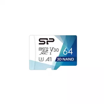 Cartão de memória MicroSDXC Silicon Power Superior Pro 64 GB UHS-III U3 V30 100/80 MB/s com adaptador SD