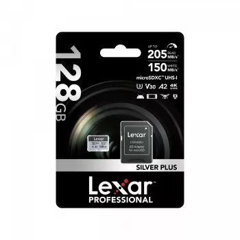 Memória flash Lexar 128 GB UHS-I MicroSDXC Professional SILVER PLUS