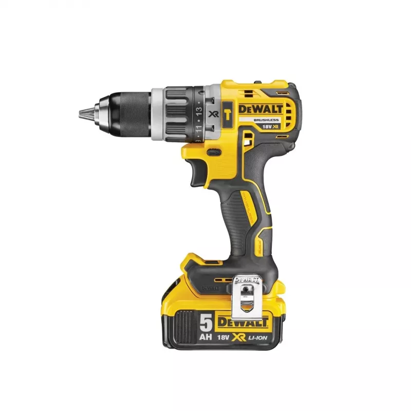 Parafusadeira a bateria DeWALT DCD796P2 18V Li-Ion 5Ah Mandril de aperto rápido 13 mm, 2 velocidades, 1,8 kg