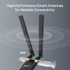 Adaptador PCIe Wi‑Fi 6 Bluetooth TP‑LINK Archer TX10E AX900 — placa PCIe, AX900 Wi‑Fi 6, Bluetooth
