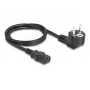 Cabo de alimentação DELOCK CEE 7/7 (E+F) para IEC C13 90° angular, 1 m, H05VV-F 3x1,00 mm², preto