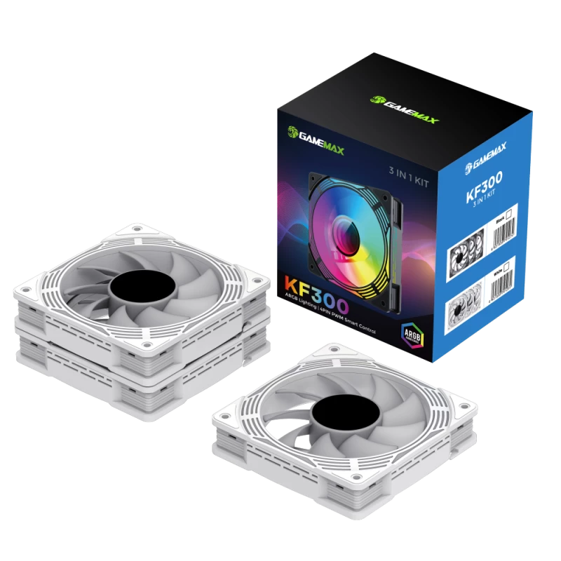 Gamemax | Ventoinha de caixa | KF300 BK | Branco