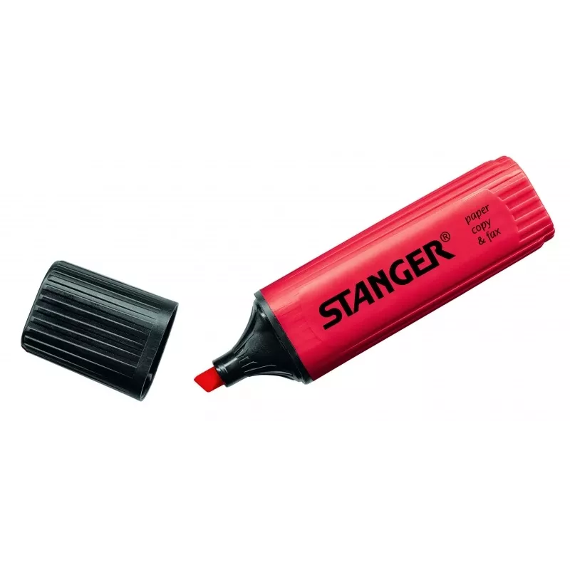 Marcador fluorescente STANGER, 1-5 mm, vermelho, caixa de 10 unid. 180003000