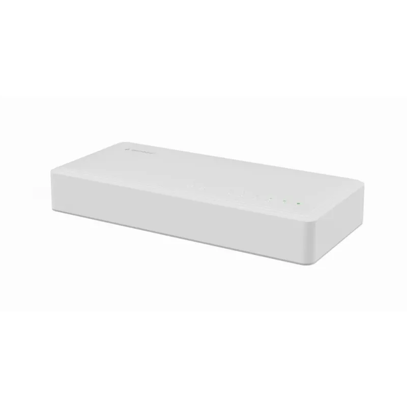 Switch não gerido GEMBIRD NSW-G8-01 – 8× Gigabit Ethernet (10/100/1000), branco, DC 5V