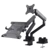 Suporte de mesa duplo para monitor e portátil MACLEAN MC-813 para ecrãs 17–32 polegadas, VESA 75x75/100x100