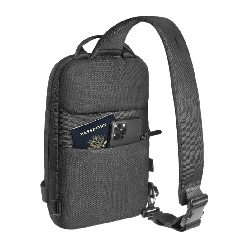 Bolsa de tiracolo Tomtoc Navigator-T24 S — preto, compacta para o dia a dia