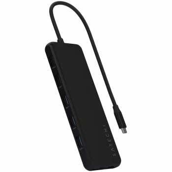 Adaptador multiporta USB-C Satechi ST-P3D13K 13-em-1 com suporte para três ecrãs