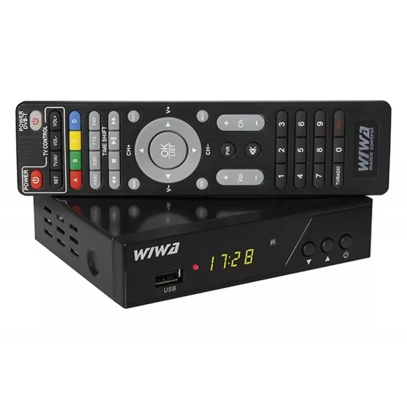 Sintonizador de TV digital HD terrestre WIWA H.265 PRO DVB-T/DVB-T2 — Full HD, H.265, HDMI, SCART, USB, gravação