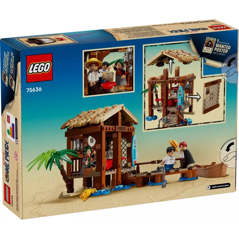 Conjunto de construção LEGO One Piece 75636 Cabana da Aldeia do Moinho de Vento, 299 peças, 3 minifiguras, 8+ anos