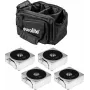 Conjunto de luzes planas Light Set 4x bateria EUROLITE 20000425 com bolsa macia – conjunto de 4 projetores planos a bateria