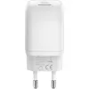 Carregador rápido USB-C Nano, PD, GaN, 65 Watt (branco, 1x USB-A, 2x USB-C PD, Charge 3.0)