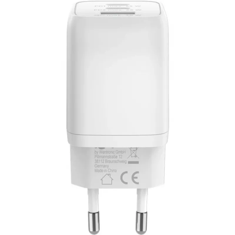 Carregador rápido USB-C Nano, PD, GaN, 65 Watt (branco, 1x USB-A, 2x USB-C PD, Charge 3.0)