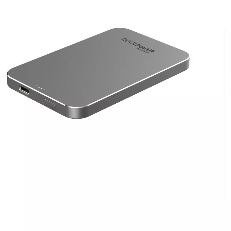 Powerbank RealPower PB-5000 MAG Cinzento 5.000 mAh