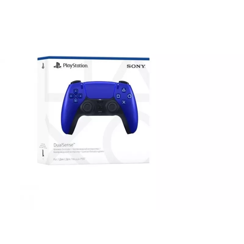 Comando sem fios Sony DualSense – azul cobalto, para PlayStation 5, bateria de iões de lítio incorporada, sensor de movimento, feedback háptico, entrada jack de 3,5 mm