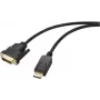 Renkforce Cabo adaptador DisplayPort / DVI ficha DisplayPort, ficha DVI-D 24+1 pol. 1,80 m preto RF-5771518 bainha PVC cabo DVI (RF-5771518)