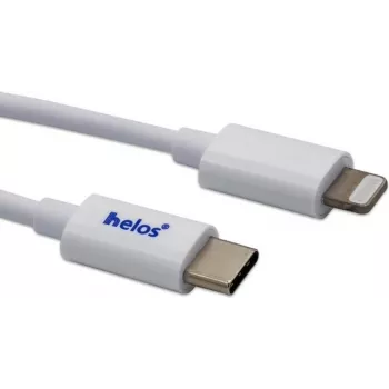 Cabo USB-C para Lightning helos 718011 – 1 m, branco, sincronização de dados e carregamento