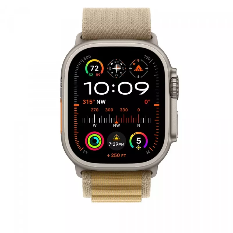 Pulseira Apple 49mm Tan Alpine Loop Large Natural Titanium Finish