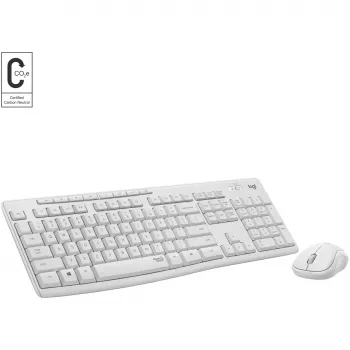Conjunto de teclado e rato Logitech MK295 Silent, Branco, sem fios via recetor USB, layout suíço, 920-009872