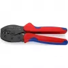 Knipex 97 52 36 PreciForce alicate de crimpagem 220 mm, 0,5–6,0 mm², 3 cavidades de crimpagem, vermelho/azul