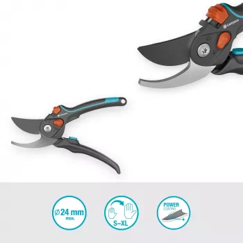 Tesoura de jardim PremiumCut Pro Flex (cinzento/turquesa, bypass, abertura do cabo ajustável sem níveis)