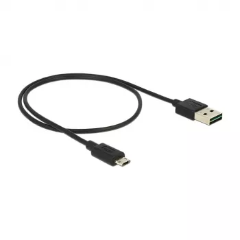 Cabo USB DeLOCK 83845 USB 2.0 0,5 m USB A Micro-USB B preto