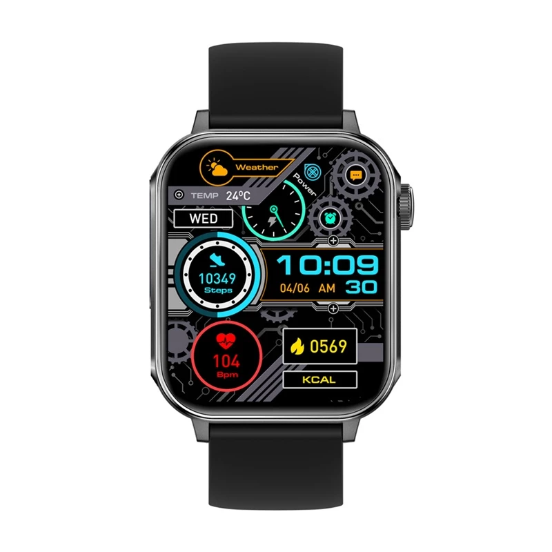 Smartwatch Colmi P80 preto – wearable de pulso, ecrã a cores, monitorização de saúde e atividade