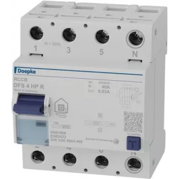 Interruptor diferencial Doepke 4 polos 40 A 0,03 Tipo B+ f.WP N re (09134807)