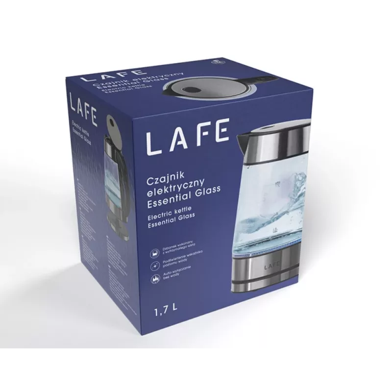 Chaleira de vidro LAFE LAFCZA47618 – capacidade 1,5 L, 100% reciclável
