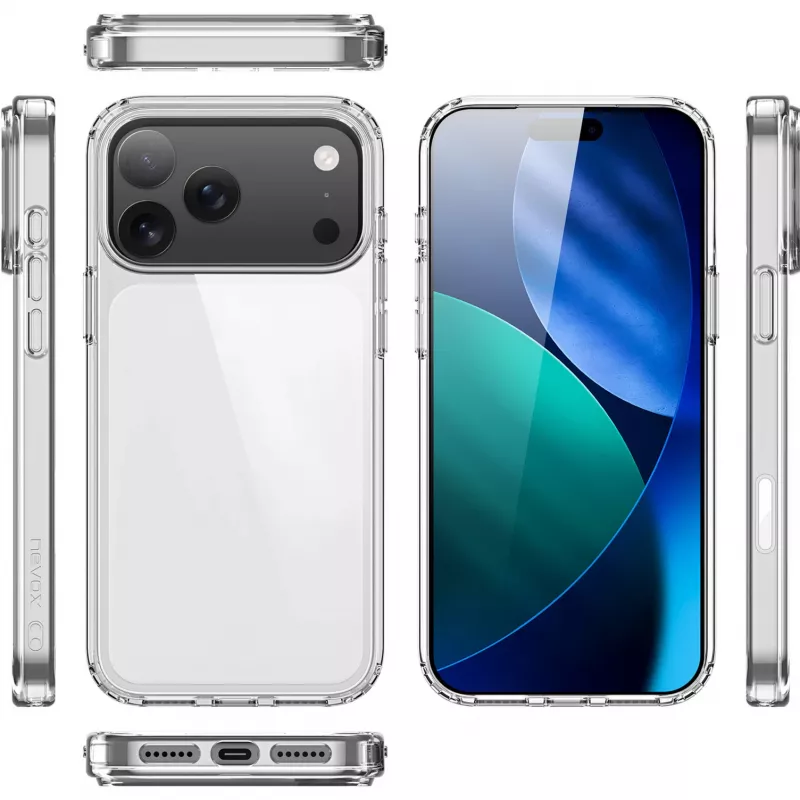 Nevox StyleShell SHOCKFlex capa para iPhone 17 Pro, transparente