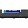 Carregador XTAR MC6C multi-slot inteligente para células cilíndricas Li-Ion, 6 slots, suporta 18650/21700/AA, entrada 5V, preto